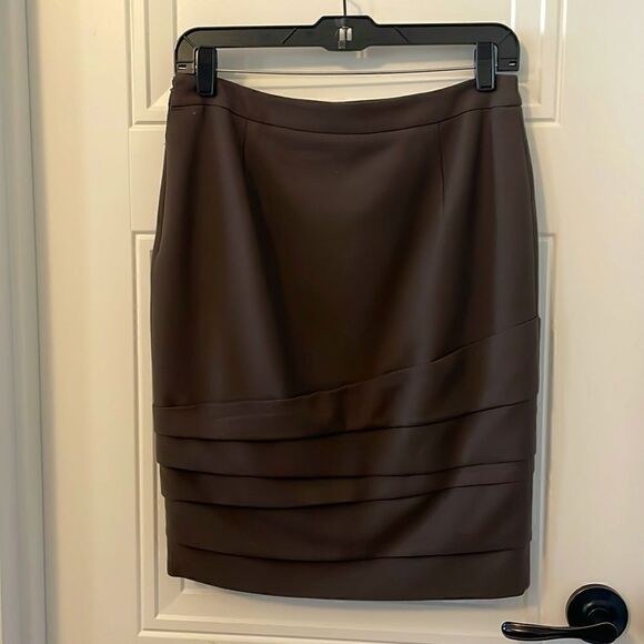 Per Se Brown Wool Pencil Skirt - Picture 2 of 4